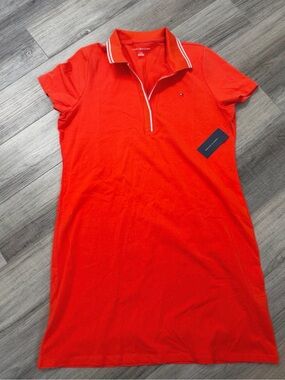 Tommy Hilfiger Bright Orange Polo Mini Dress